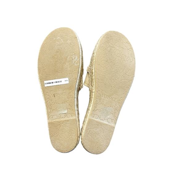 VERSACE Medusa '95 30mm Beige Suede Espadrilles Mules Slides Sandals Size 38 - Picture 6 of 6
